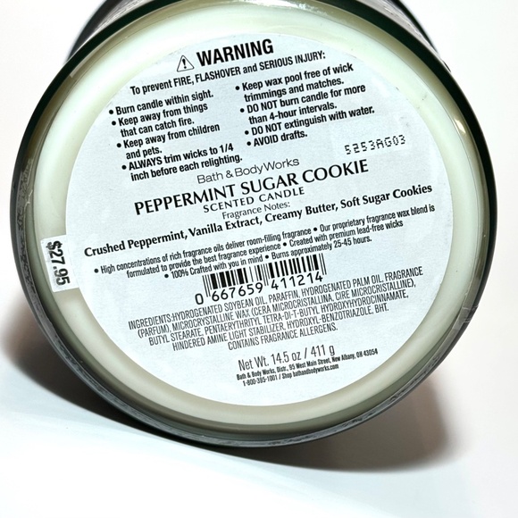 PEPPERMINT SUGAR COOKIE 3 Wick Candle - Picture 3 of 3